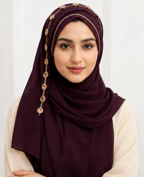 Purple_Georgette_Embroidered_Stone_Work_Hijab_For_Women