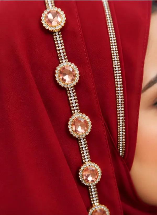 Maroon_Georgette_Stone_Work_Hijab_For_Women