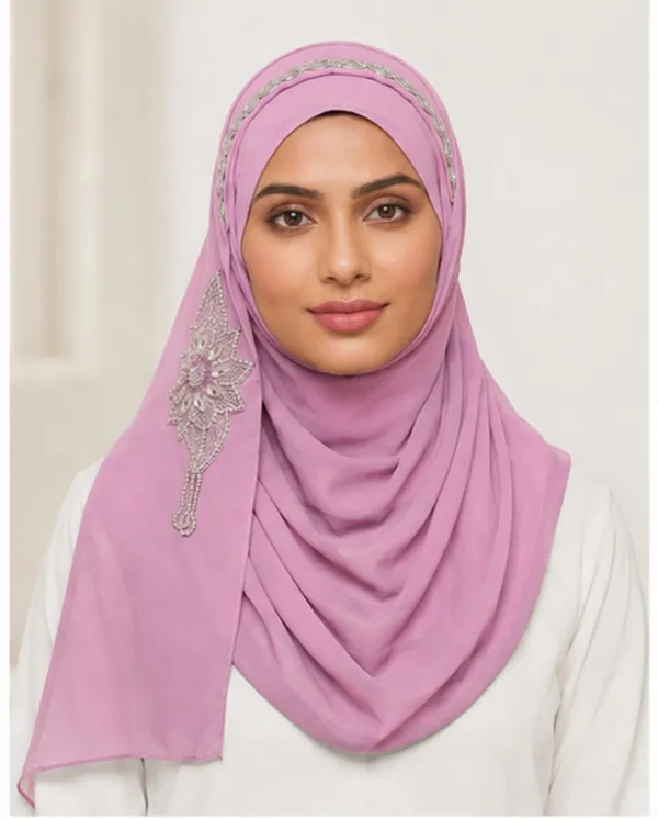 Pink_Georgette_Crystal_Embroidered_Hijab_For_Women