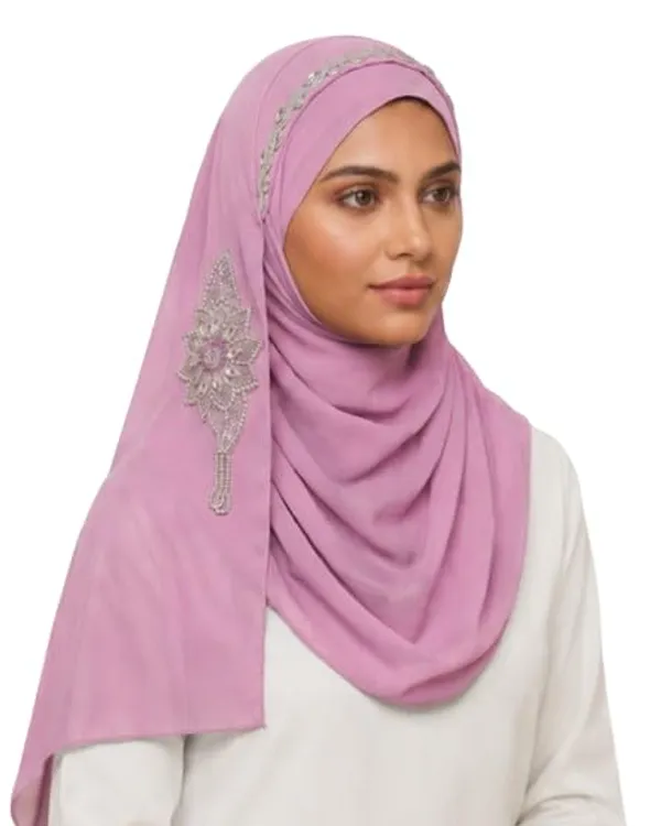 Pink_Georgette_Crystal_Embroidered_Hijab_For_Women