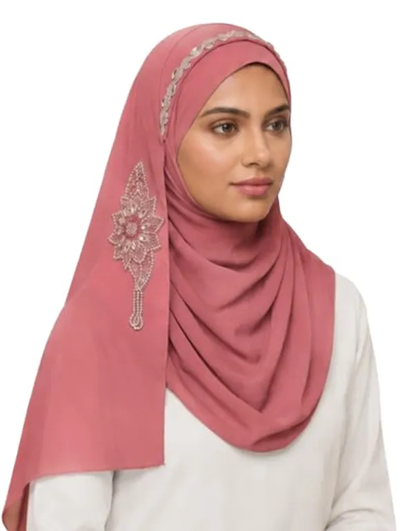 Pink_Georgette_Crystal_Embroidered_Hijab_For_Women