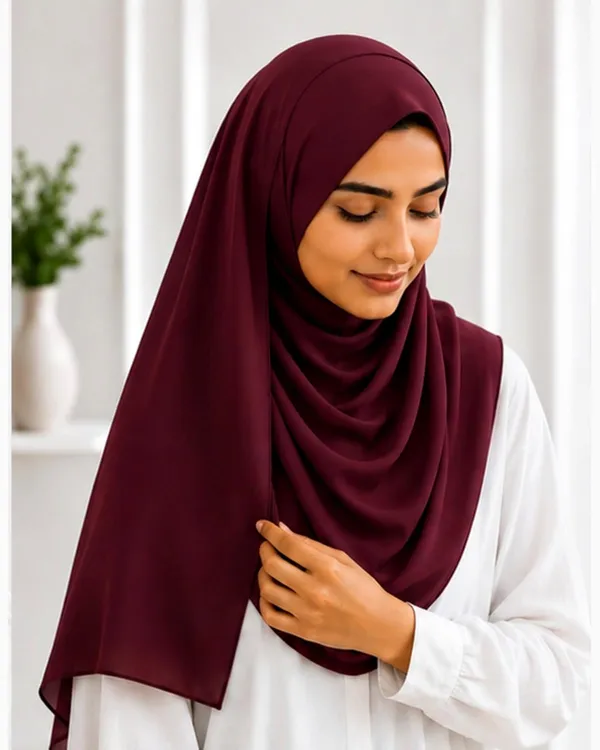Maroon_Georgette_Hijab_For_Women