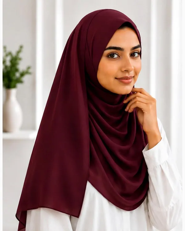Maroon_Georgette_Hijab_For_Women
