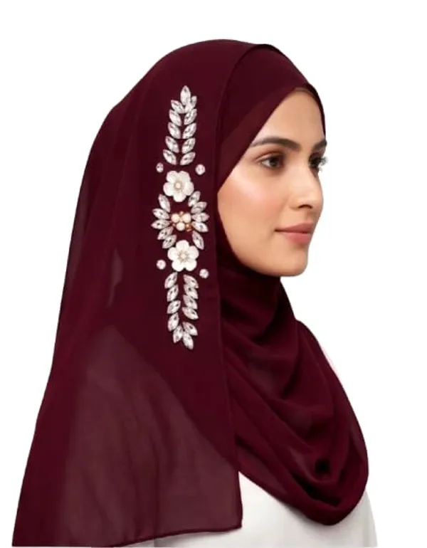 Maroon_Georgette_Hijab_For_Women