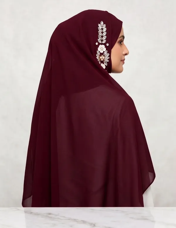 Maroon_Georgette_Hijab_For_Women