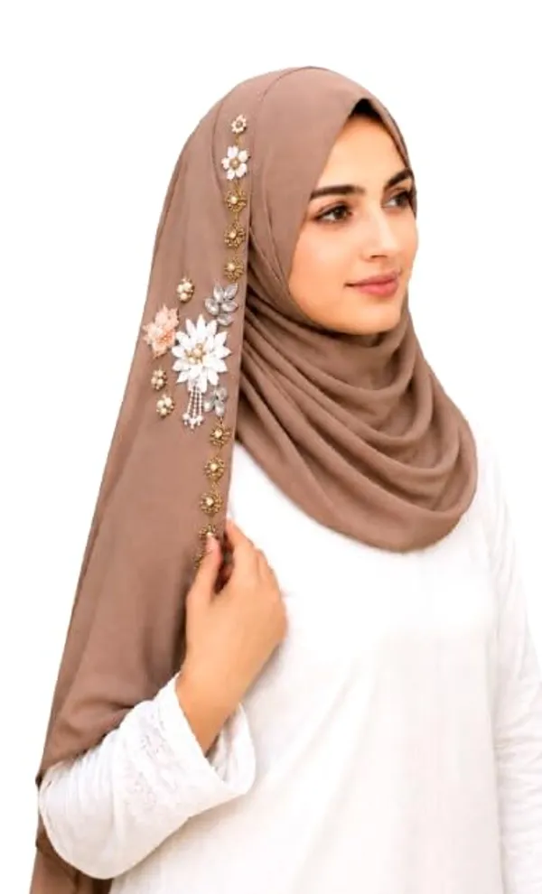 Chocolate_Georgette_Hijab_For_Women