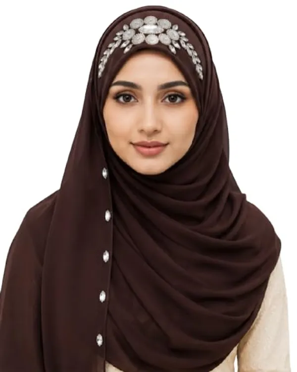 Coffee_Georgette_Hijab_For_Women