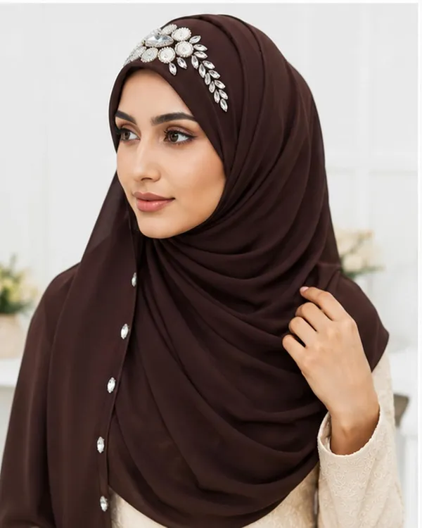 Coffee_Georgette_Hijab_For_Women
