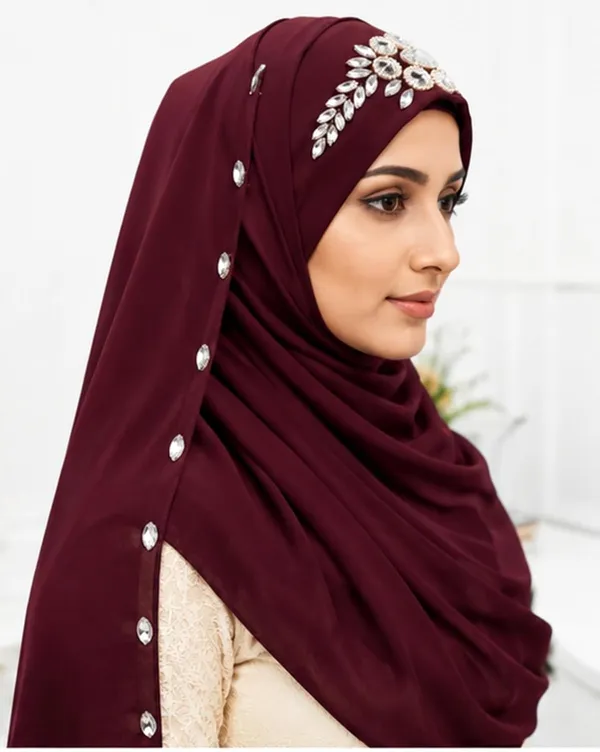 Maroon_Georgette_Hijab_For_Women