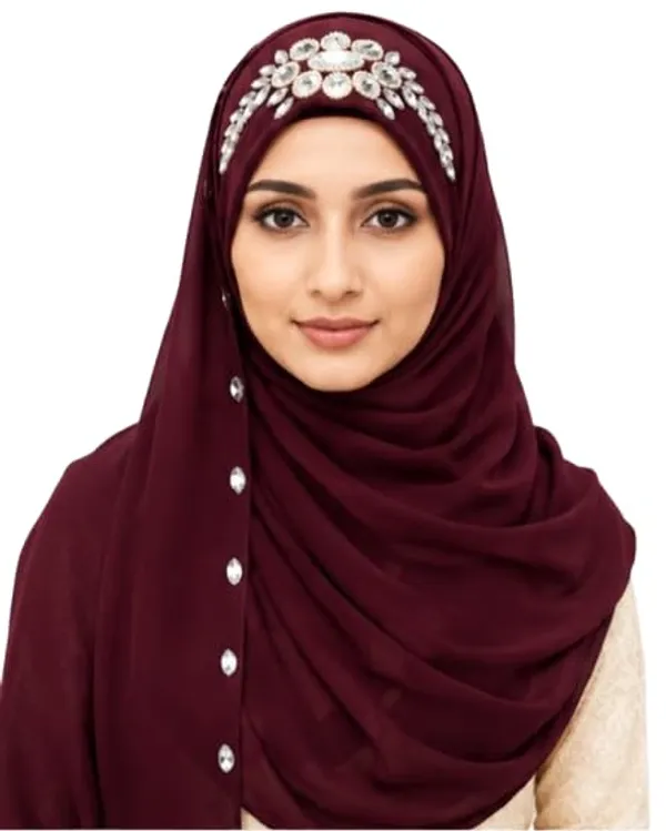 Maroon_Georgette_Hijab_For_Women