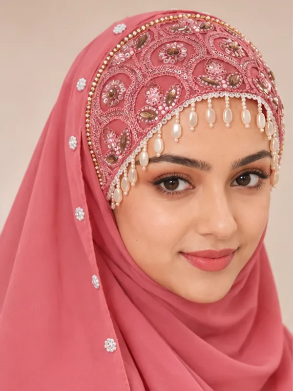 FAHAARI_Luxury_Embroidered_Georgette_Hijab_with_Diamond_Work