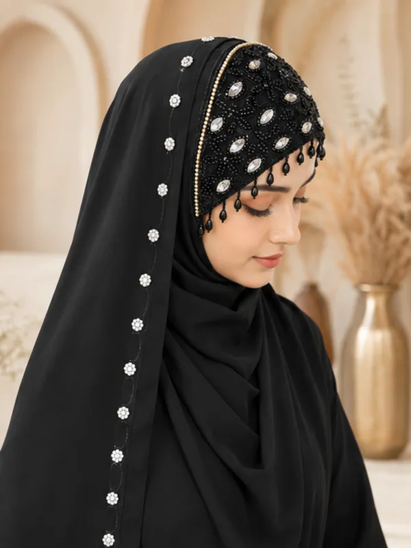 FAHAARI_Luxury_Embroidered_Georgette_Hijab_with_Diamond_Work