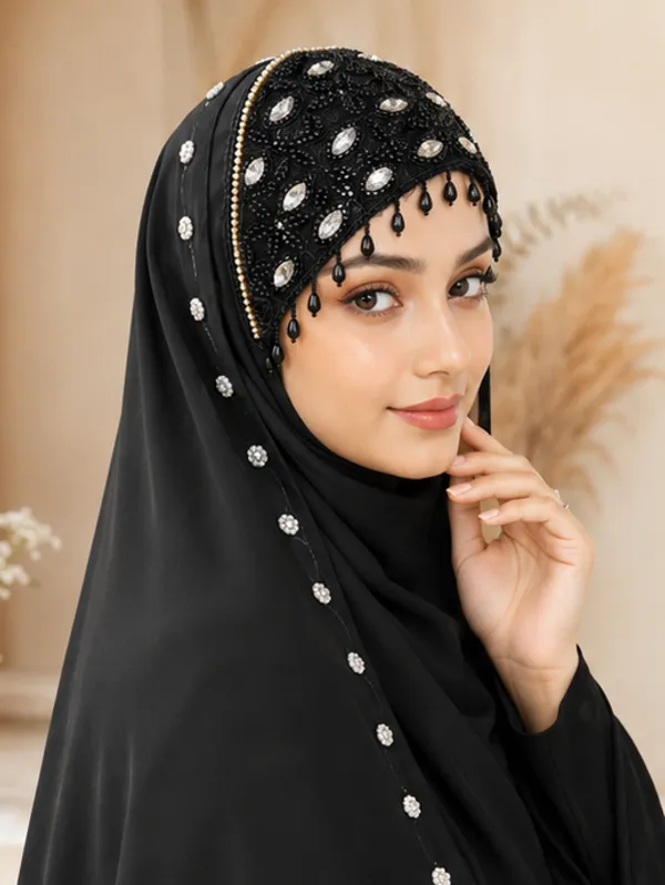 FAHAARI_Luxury_Embroidered_Georgette_Hijab_with_Diamond_Work