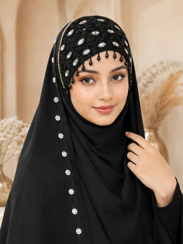 FAHAARI_Luxury_Embroidered_Georgette_Hijab_with_Diamond_Work