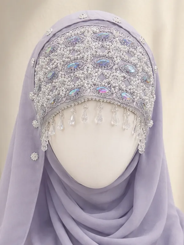 FAHAARI_Premium_Lavender_Embroidery_&_Diamond_Work_Georgette_Hijab_for_Women