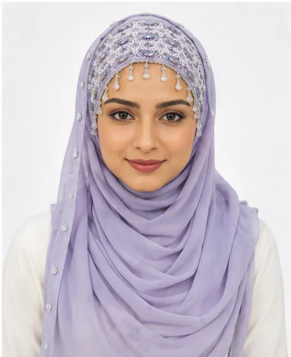 FAHAARI_Premium_Lavender_Embroidery_&_Diamond_Work_Georgette_Hijab_for_Women