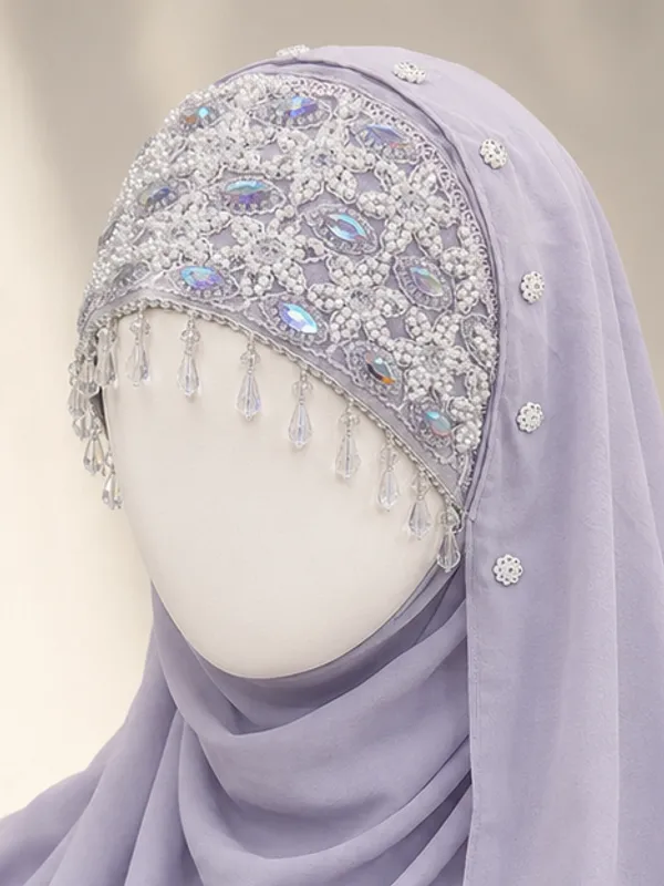 FAHAARI_Premium_Lavender_Embroidery_&_Diamond_Work_Georgette_Hijab_for_Women