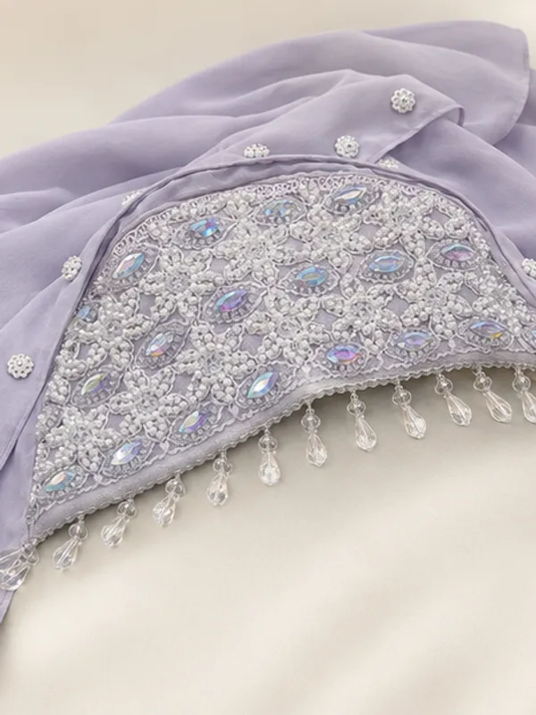 FAHAARI_Premium_Lavender_Embroidery_&_Diamond_Work_Georgette_Hijab_for_Women