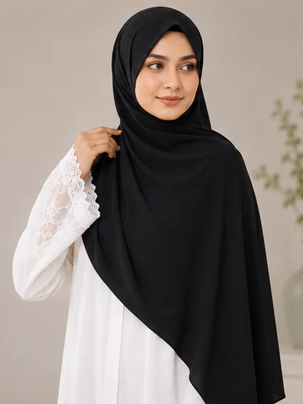 FAHAARI_Premium_Plain_Black_Georgette_Hijab_for_Women_&_Girls_|_Soft_Lightweight_Islamic_Head_Scarf_|_Free_Size_|_Daily,_Casual_&_Party_Wear
