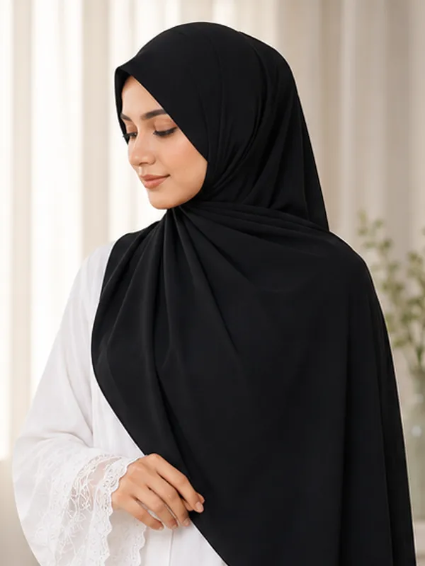 FAHAARI_Premium_Plain_Black_Georgette_Hijab_for_Women_&_Girls_|_Soft_Lightweight_Islamic_Head_Scarf_|_Free_Size_|_Daily,_Casual_&_Party_Wear