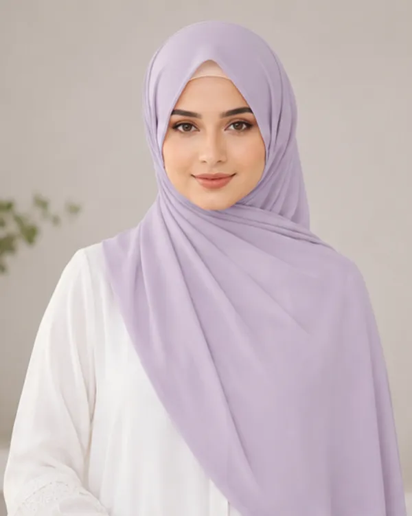FAHAARI_Premium_Plain_Lavender_Georgette_Hijab_for_Women_&_Girls_|_Soft_Lightweight_Islamic_Head_Scarf_|_Free_Size_|_Daily,_Casual_&_Party_Wear