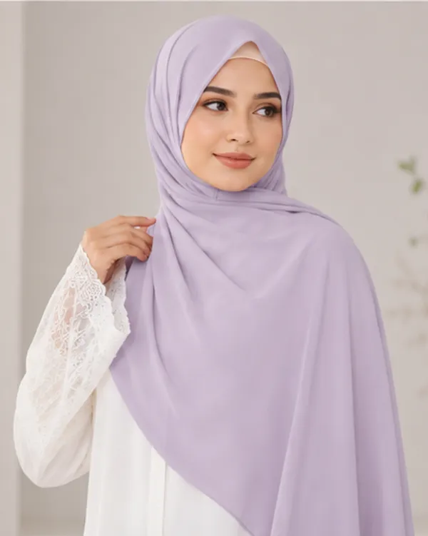 FAHAARI_Premium_Plain_Lavender_Georgette_Hijab_for_Women_&_Girls_|_Soft_Lightweight_Islamic_Head_Scarf_|_Free_Size_|_Daily,_Casual_&_Party_Wear