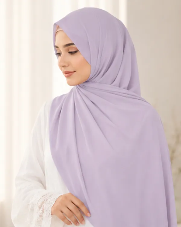 FAHAARI_Premium_Plain_Lavender_Georgette_Hijab_for_Women_&_Girls_|_Soft_Lightweight_Islamic_Head_Scarf_|_Free_Size_|_Daily,_Casual_&_Party_Wear