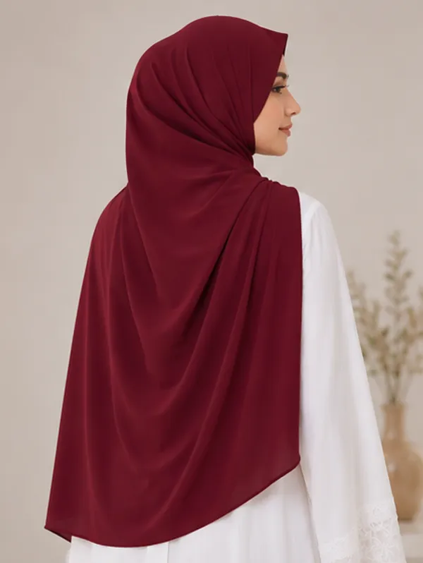 FAHAARI_Premium_Plain_Maroon_Georgette_Hijab_for_Women_&_Girls_|_Soft_Lightweight_Islamic_Head_Scarf_|_Free_Size_|_Daily,_Casual_&_Party_Wear
