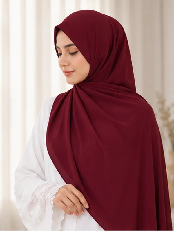 FAHAARI_Premium_Plain_Maroon_Georgette_Hijab_for_Women_&_Girls_|_Soft_Lightweight_Islamic_Head_Scarf_|_Free_Size_|_Daily,_Casual_&_Party_Wear