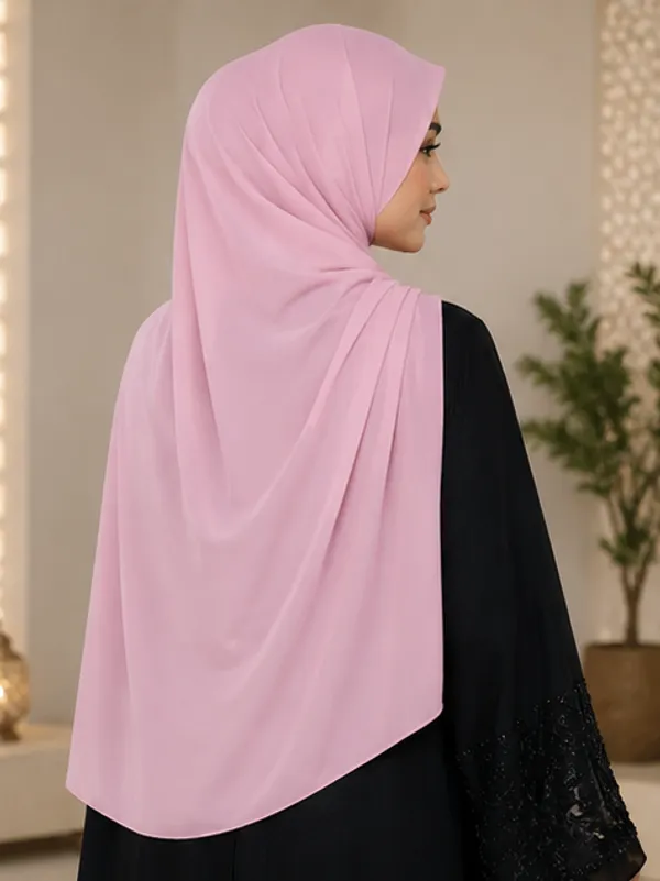 FAHAARI_Premium_Plain_Pink_Georgette_Hijab_for_Women_&_Girls_|_Soft_Lightweight_Islamic_Head_Scarf_|_Free_Size_|_Daily,_Casual_&_Party_Wear
