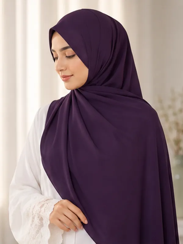 FAHAARI_Premium_Plain_Purple_Georgette_Hijab_for_Women_&_Girls_|_Soft_Lightweight_Islamic_Head_Scarf_|_Free_Size_|_Daily,_Casual_&_Party_Wear