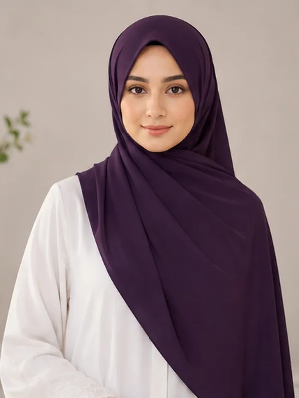 FAHAARI_Premium_Plain_Purple_Georgette_Hijab_for_Women_&_Girls_|_Soft_Lightweight_Islamic_Head_Scarf_|_Free_Size_|_Daily,_Casual_&_Party_Wear
