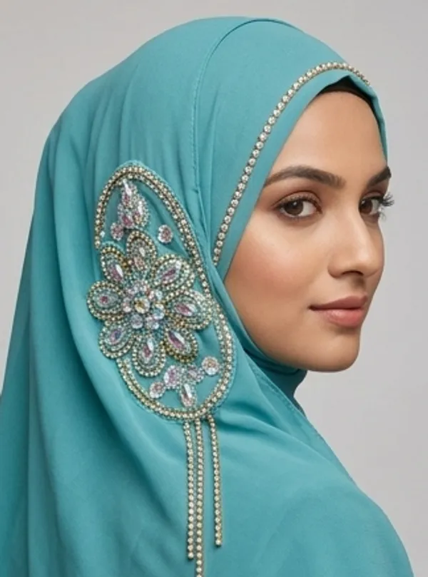 FAHAARI_Luxury_Embroidered_Georgette_Hijab_with_Diamond_Work