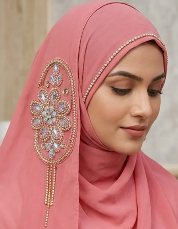 FAHAARI_Luxury_Embroidered_Georgette_Hijab_with_Diamond_Work