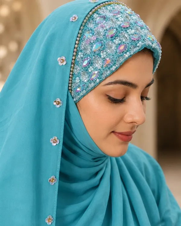 FAHAARI_Luxury_Embroidered_Georgette_Hijab_with_Diamond_Work