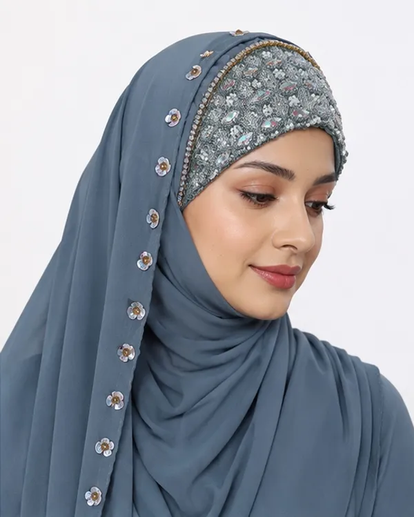 FAHAARI_Luxury_Embroidered_Georgette_Hijab_with_Diamond_Work
