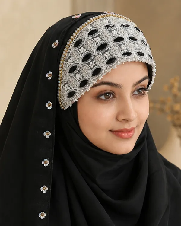 FAHAARI_Luxury_Embroidered_Georgette_Hijab_with_Diamond_Work