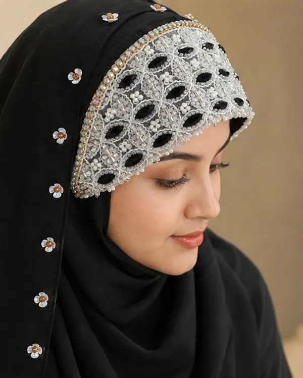 FAHAARI_Luxury_Embroidered_Georgette_Hijab_with_Diamond_Work