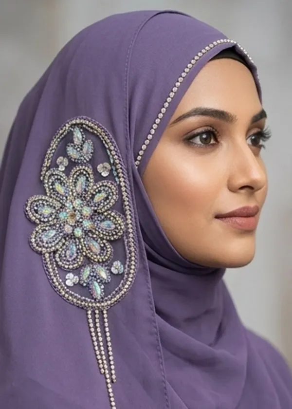 FAHAARI_Luxury_Embroidered_Georgette_Hijab_with_Diamond_Work