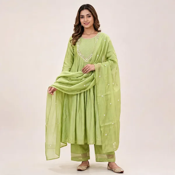 Green_Embroidered_Flared_Anarkali_Suit_Set_For_Women