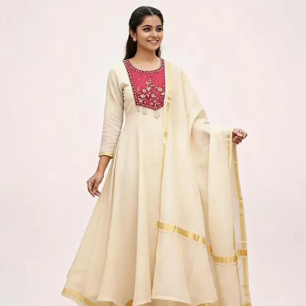 Cream_Embroidered_Flared_Anarkali_Suit_Set_For_Women