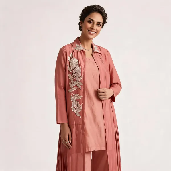 Pink_Embroidered_Layered_Kurta_Set_For_Women