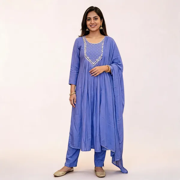 Blue_Embroidered_Flared_Anarkali_Kurta_Set_For_Women