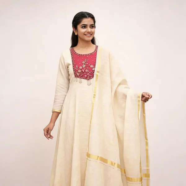 Magenta_&_Cream_Embroidered_Flared_Anarkali_Suit_Set_For_Women_(Combo_Of_2)
