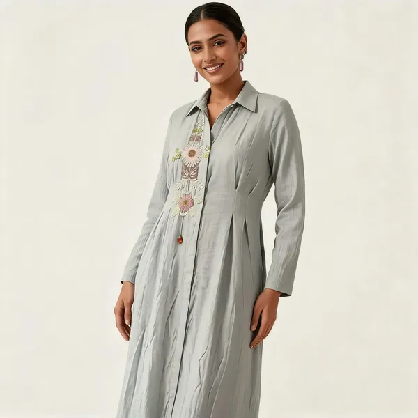 Grey_Embroidered_Flared_Long_Kurta_For_Women