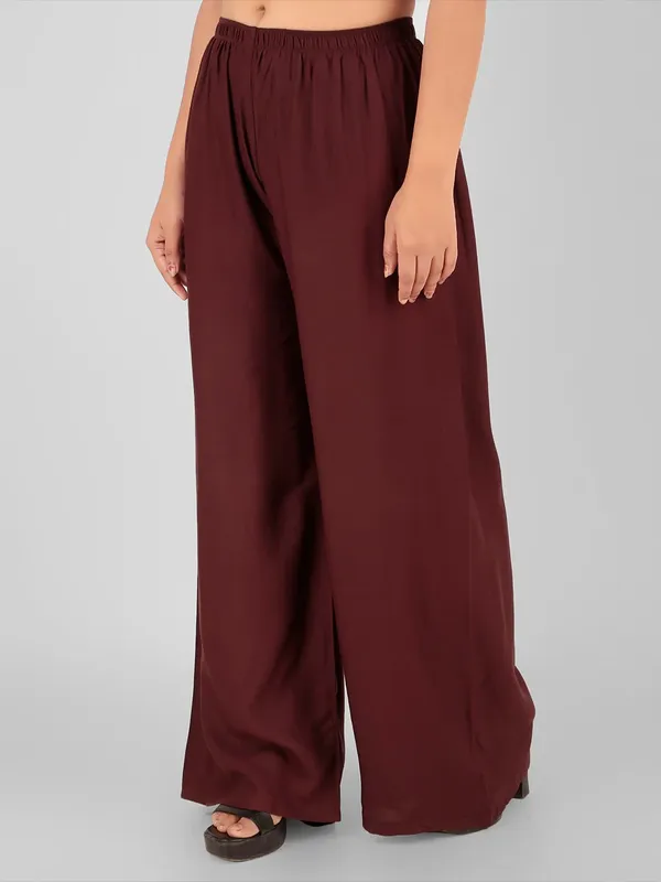 Maroon_Wide_Leg_Pants_for_Women