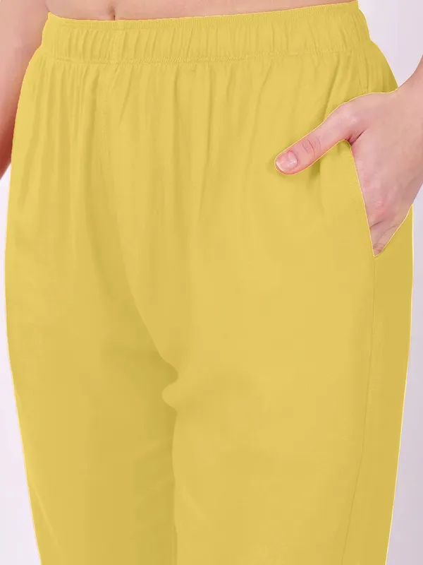 Yellow_Straight_Fit_Pants_for_Women