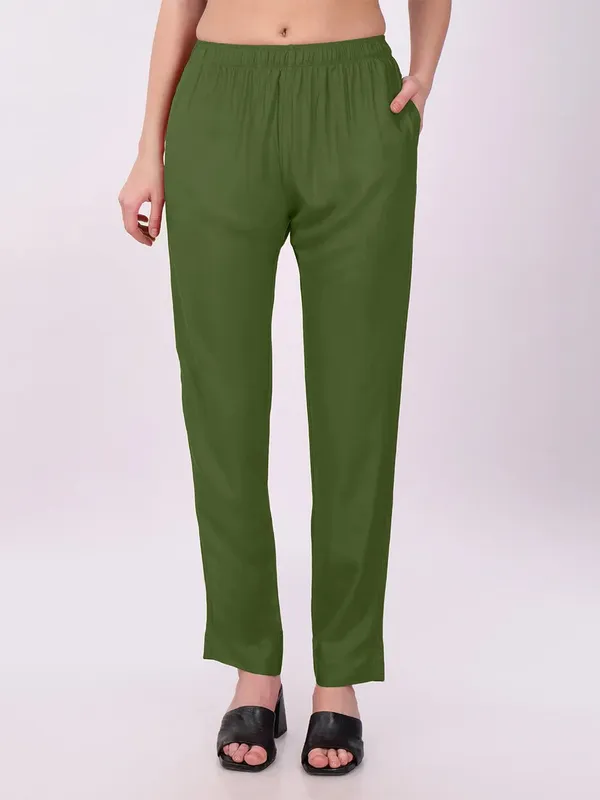 Green_Straight_Fit_Pants_for_Women