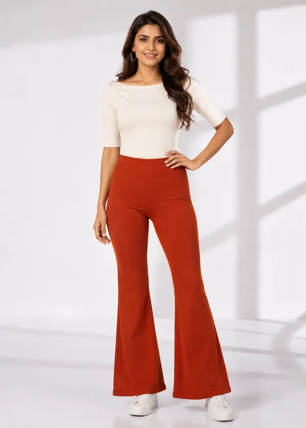 Rust_Flared_Pants_for_Women