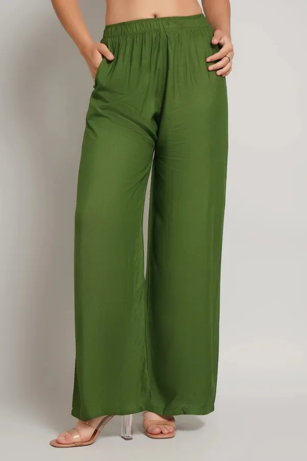 Green_Wide_Leg_Pants_for_Women